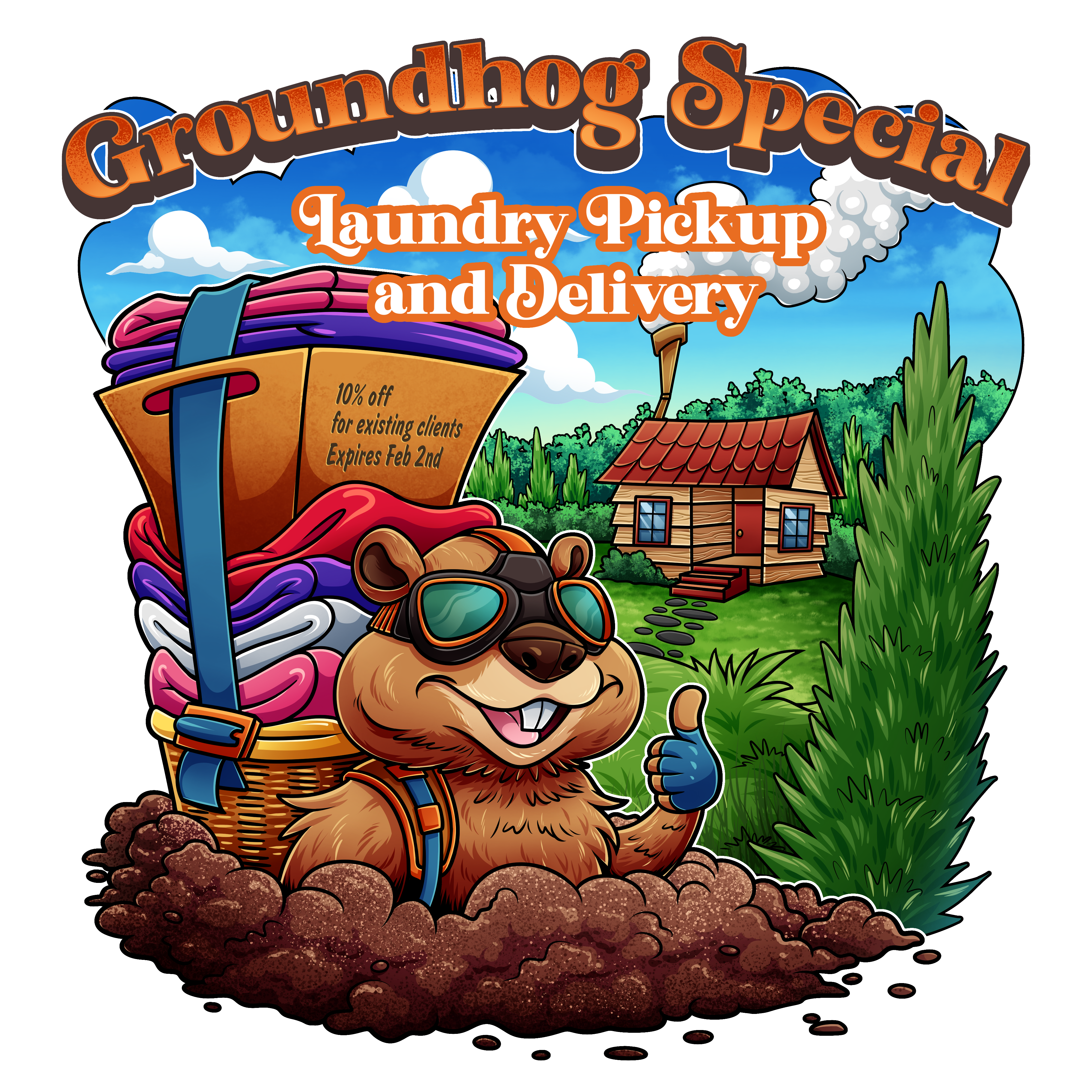 Groundhog Special Laundry Pickup And Delivery